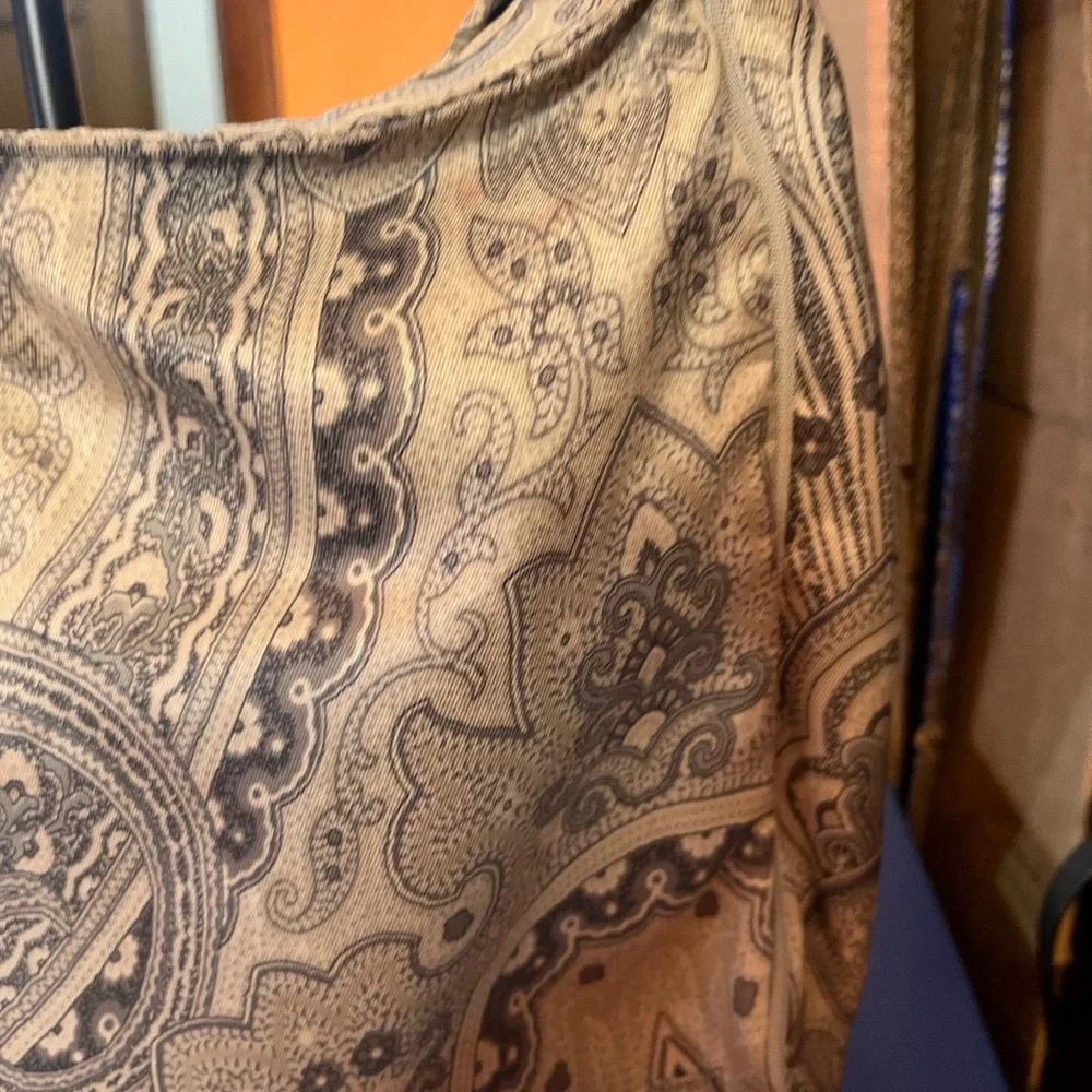 ETRO Tote Shoulder/crossbody Bag Italy Tan/ Brown Paisley Casualq w
